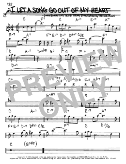 page one of I Let A Song Go Out Of My Heart (Real Book – Melody & Chords – Eb Instruments)