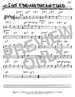 page one of I Got It Bad And That Ain't Good (Real Book – Melody & Chords – Eb Instruments)