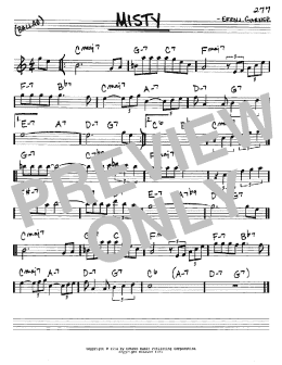 page one of Misty (Real Book – Melody & Chords – Eb Instruments)