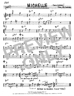 page one of Michelle (Real Book – Melody & Chords – Eb Instruments)