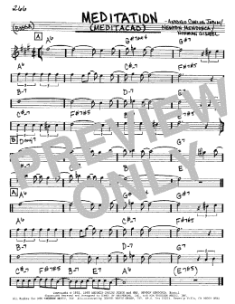 page one of Meditation (Meditacao) (Real Book – Melody & Chords – Eb Instruments)