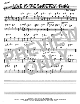 page one of Love Is The Sweetest Thing (Real Book – Melody & Chords – Eb Instruments)