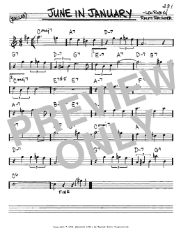 page one of June In January (Real Book – Melody & Chords – Eb Instruments)