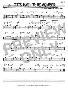page one of It's Easy To Remember (Real Book – Melody & Chords – Eb Instruments)