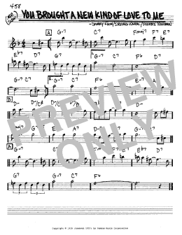 page one of You Brought A New Kind Of Love To Me (Real Book – Melody & Chords – Eb Instruments)