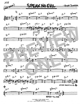 page one of Speak No Evil (Real Book – Melody & Chords – Eb Instruments)