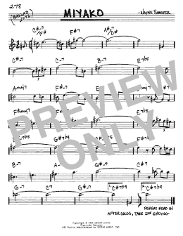 page one of Miyako (Real Book – Melody & Chords – Eb Instruments)