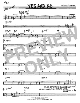 page one of Yes And No (Real Book – Melody & Chords – Eb Instruments)