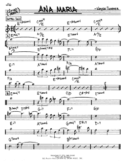 page one of Ana Maria (Real Book – Melody & Chords – Eb Instruments)