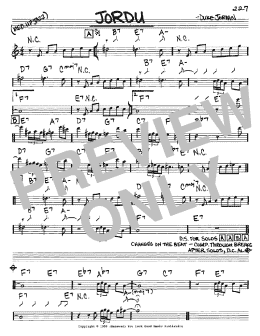 page one of Jordu (Real Book – Melody & Chords – Eb Instruments)