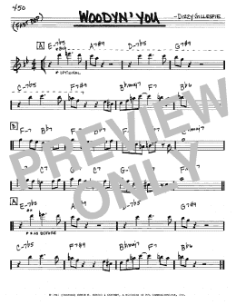 page one of Woodyn' You (Real Book – Melody & Chords – Eb Instruments)