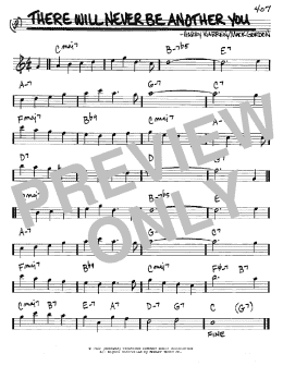 page one of There Will Never Be Another You (Real Book – Melody & Chords – Eb Instruments)
