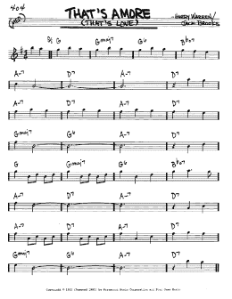 page one of That's Amore (That's Love) (Real Book – Melody & Chords – Eb Instruments)