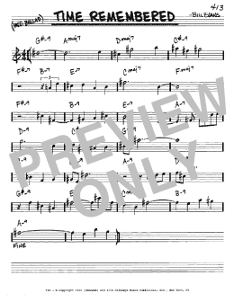 page one of Time Remembered (Real Book – Melody & Chords – Eb Instruments)