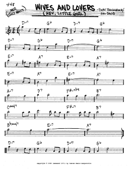 page one of Wives And Lovers (Hey, Little Girl) (Real Book – Melody & Chords – Eb Instruments)