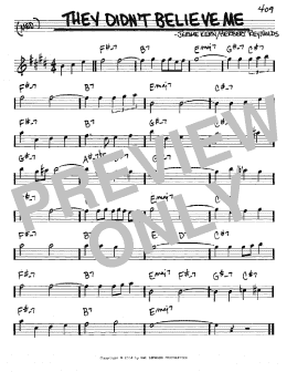 page one of They Didn't Believe Me (Real Book – Melody & Chords – Eb Instruments)