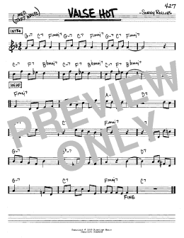 page one of Valse Hot (Real Book – Melody & Chords – Eb Instruments)