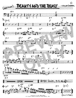 page one of Beauty And The Beast (Real Book – Melody & Chords – Bass Clef Instruments)