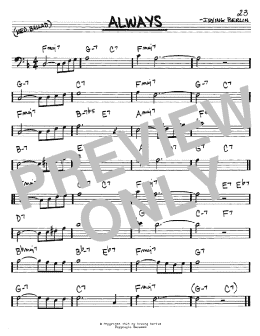 page one of Always (Real Book – Melody & Chords – Bass Clef Instruments)