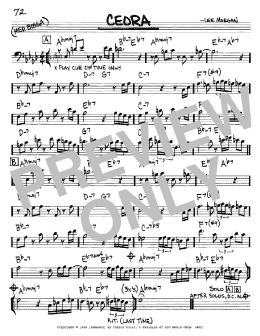 page one of Ceora (Real Book – Melody & Chords – Bass Clef Instruments)