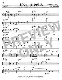 page one of April In Paris (Real Book – Melody & Chords – Bass Clef Instruments)