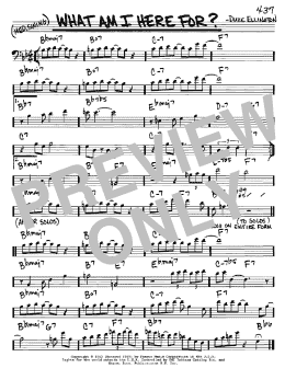 page one of What Am I Here For? (Real Book – Melody & Chords – Bass Clef Instruments)