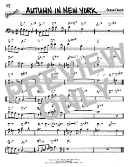 page one of Autumn In New York (Real Book – Melody & Chords – Bass Clef Instruments)