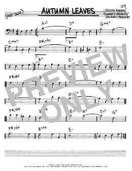 page one of Autumn Leaves (Real Book – Melody & Chords – Bass Clef Instruments)
