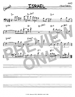 page one of Israel (Real Book – Melody & Chords – Bass Clef Instruments)