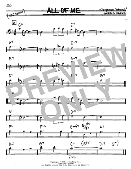 page one of All Of Me (Real Book – Melody & Chords – Bass Clef Instruments)