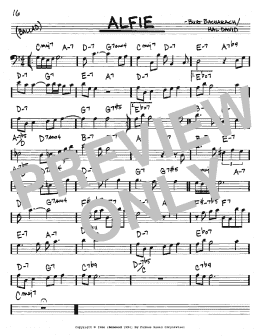 page one of Alfie (Real Book – Melody & Chords – Bass Clef Instruments)