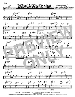 page one of Dedicated To You (Real Book – Melody & Chords – Bass Clef Instruments)