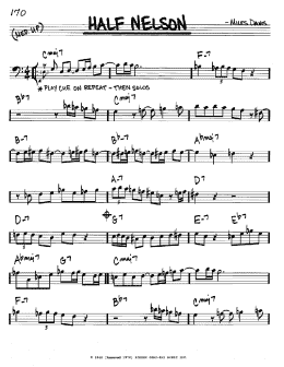 page one of Half Nelson (Real Book – Melody & Chords – Bass Clef Instruments)