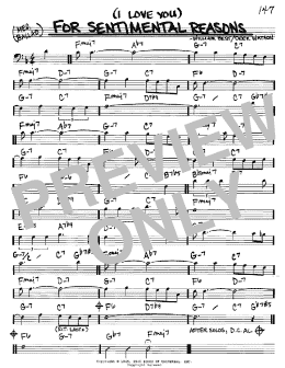 page one of (I Love You) For Sentimental Reasons (Real Book – Melody & Chords – Bass Clef Instruments)