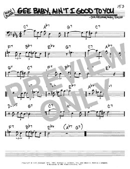 page one of Gee Baby, Ain't I Good To You (Real Book – Melody & Chords – Bass Clef Instruments)