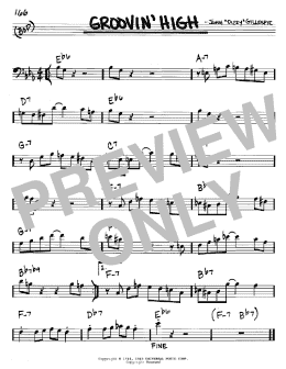 page one of Groovin' High (Real Book – Melody & Chords – Bass Clef Instruments)