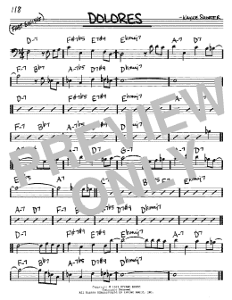 page one of Dolores (Real Book – Melody & Chords – Bass Clef Instruments)