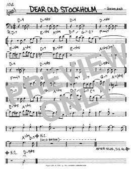 page one of Dear Old Stockholm (Real Book – Melody & Chords – Bass Clef Instruments)