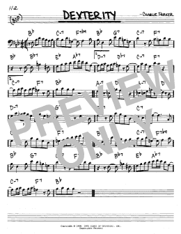page one of Dexterity (Real Book – Melody & Chords – Bass Clef Instruments)