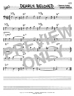 page one of Dearly Beloved (Real Book – Melody & Chords – Bass Clef Instruments)