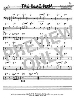 page one of The Blue Room (Real Book – Melody & Chords – Bass Clef Instruments)