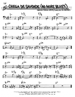 page one of Chega De Saudade (No More Blues) (Real Book – Melody & Chords – Bass Clef Instruments)