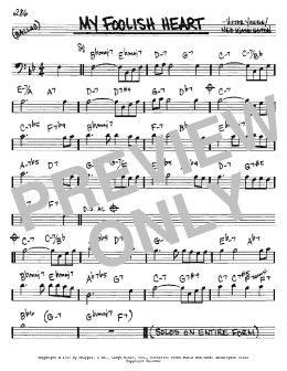 page one of My Foolish Heart (Real Book – Melody & Chords – Bass Clef Instruments)