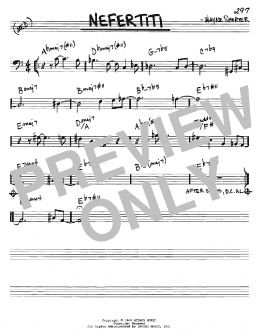 page one of Nefertiti (Real Book – Melody & Chords – Bass Clef Instruments)