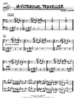 page one of Mysterious Traveller (Real Book – Melody & Chords – Bass Clef Instruments)