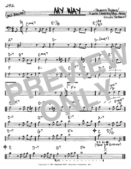 page one of My Way (Real Book – Melody & Chords – Bass Clef Instruments)
