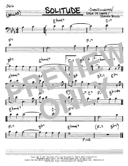 page one of Solitude (Real Book – Melody & Chords – Bass Clef Instruments)