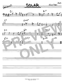 page one of Solar (Real Book – Melody & Chords – Bass Clef Instruments)