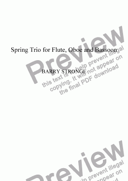 page one of Spring Trio for Flute, Oboe and Bassoon