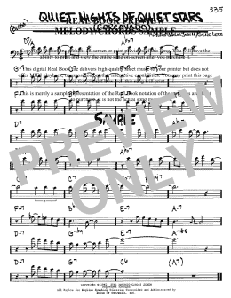 page one of Quiet Nights Of Quiet Stars (Corcovado) (Real Book – Melody & Chords – Bass Clef Instruments)